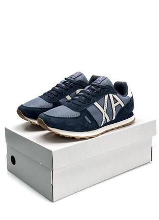 Мужские кроссовки armani exchange ax navy white