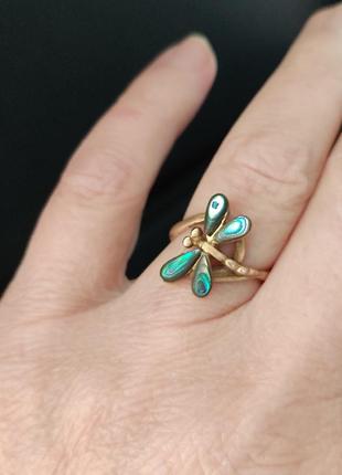 Старинная кольца кольцо латунь абалон