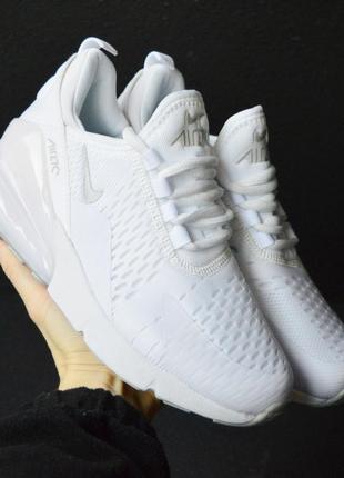 Nike air max 270 белые кроссовки женские текстильные сетка лёгкие, отличное качество весенние летние демисезонные низкие найк аэр макс с баллоном
