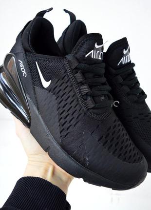 Nike air max 270 черные кроссовки женские текстильные сетка лёгкие, отличное качество весенние летние демисезонные низкие найк аэр макс с баллоном