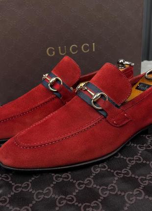 Gucci penny jordaan horsebit web loafers чоловічі лофери туфлі оригінал 41 eur