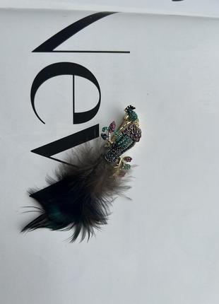 Брошка павич 🦚 с перьями