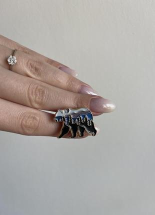 Пін значок металевий брошка бурий ведмідь гори