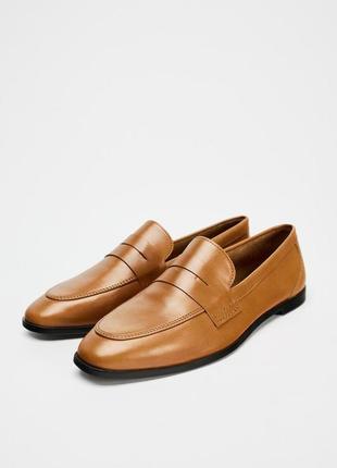 Кожаные лоферы zara 41 размер