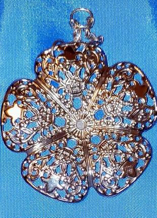 Ажурный цветок - металлический кулон