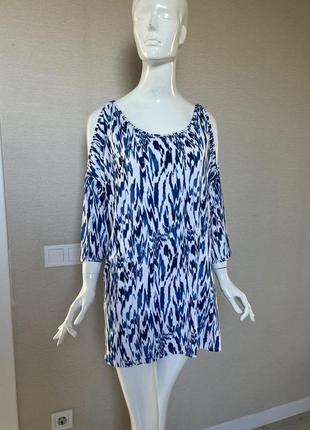 Красивая трикотажная блуза батал открытые плечи jd williams