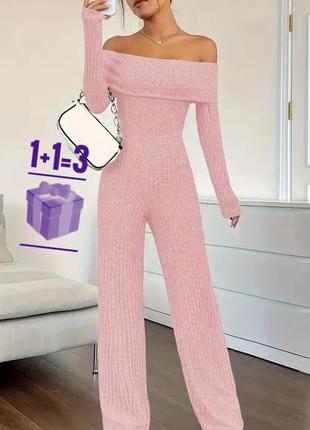 Комбинезон с открытыми плечами shein m