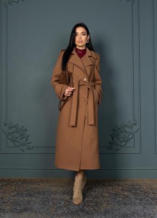 Пальто тренч с погонами