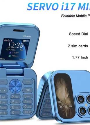 Servo i17 mini розкладний мобільний телефон, швидкий виклик, ліхтарик