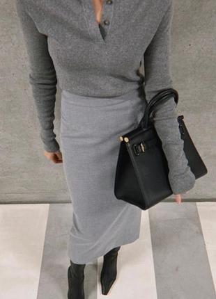 Трендовая юбка кожаная h&m