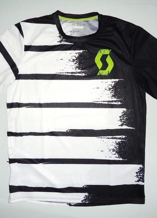 Велофутболка велоджерсі scott path 50 mtb freeride downhill jerseys чорно-біла (l)