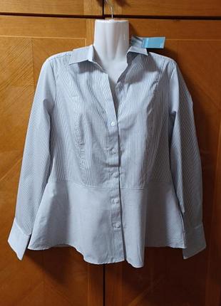 Стильная офисная классическая рубашка в полоску р 14 от marks & spencer