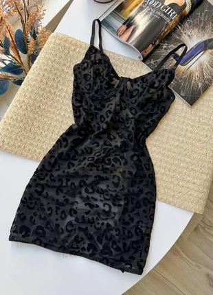 Женское соблазнительное,леопардовое мини платье-пеньаюр