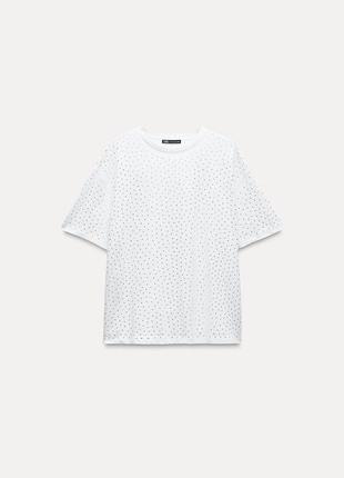 Футболка со стразами zara