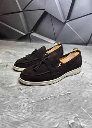 Лоферы замшевые мужские коричневые brown! лоферы замшевые классические весна-лето хит!