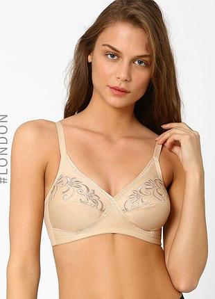 75с marks&spenser бежевий м'який бавовняний бюстгальтер без кісточок