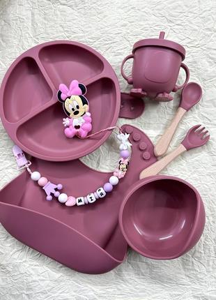 Силіконовий посуд для першого прикорму. тарілки на присосці