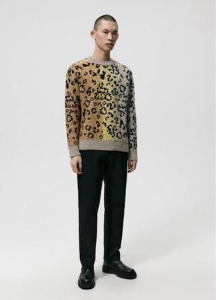 Чоловічий леопардовий светр zara