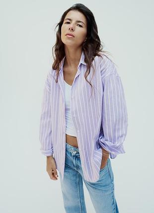 Сорочка-оксфорд із бавовною zara