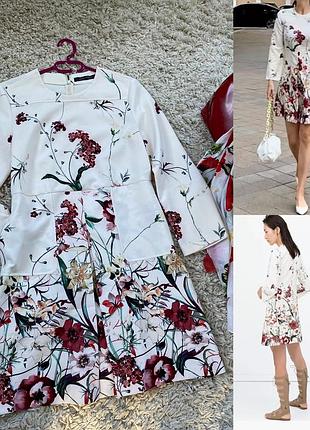 Стильное короткое платье в цветочный принт,zara,p.s-m
