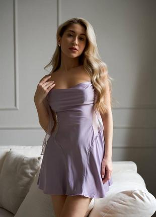 Шовковий міні-пеньюар