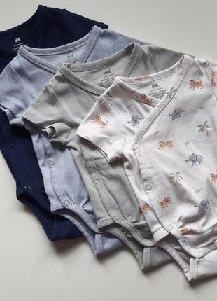 Набор боди с запахом 2-4 месяца 62 см. из органического хлопка на новорожденного h&m