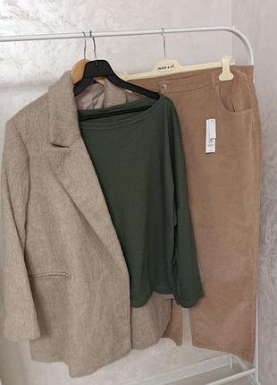 Комплект напів пальто жакет светр штани бренд великого розміру