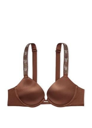 Лиф бюстгальтер со стразами victoria’s secret 34а/75а в шоколадном цвете, оригинал