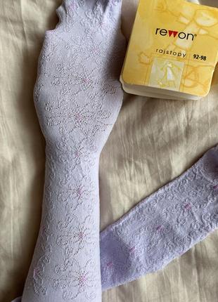 Нарядні жакардові колготки для дівчинки 92-98см зросту.