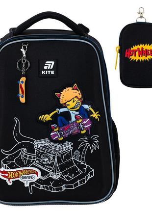 Рюкзак шкільний каркасний kite education hot wheels skate hw25-531m