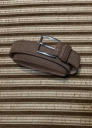 Ремень hackett mocha belt итальянский кожаный пояс мокко/коричневый