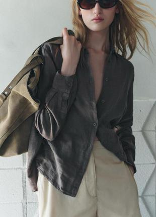 Сорочка льон zara xs