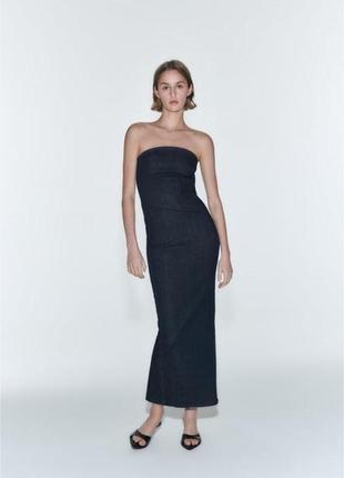 Нова джинсова сукня міді від zara
