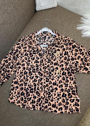 Стильна сорочка у леопринт