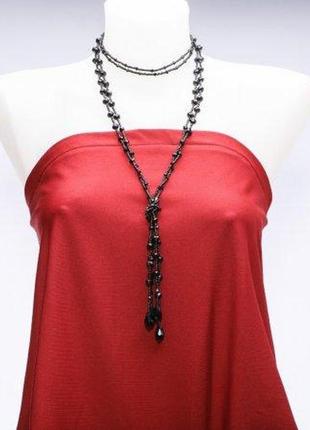 Намисто чорні чеський скло бісер