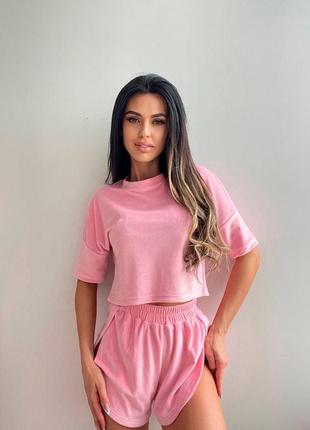 Велюрова піжама з шортами 7 кольоррів