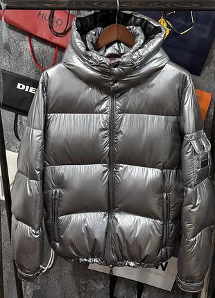 Куртка чоловіча пуховик michael kors сріблястий m