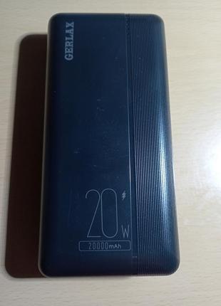 Повербанк, power bank p10t, 20000 мач, 20w, черный, матовый.