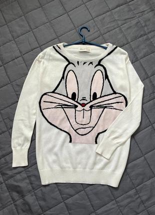 Красива весела кофта светр пуловер бавовна bershka knitwear3 фото