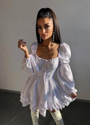 Святкова лялькова сукня бюстьє з пишною спідницею з рюшами і рукавами ліхтариками