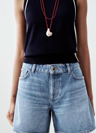 Джинсовые шорты свободного кроя zara - 38