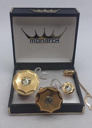 Набор запонки и игла для галстука monarch винтаж