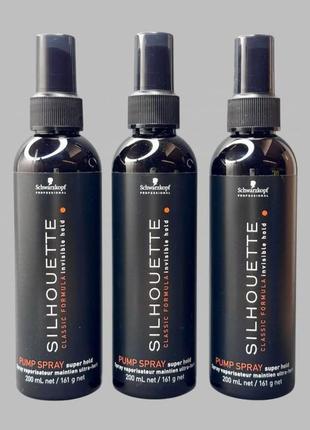 Лак для волосся сильної фіксації schwarzkopf silhouette pumpspray super hold