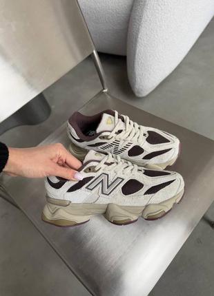 Кроссовки new balance 9060 brown mushroom beige beige brown