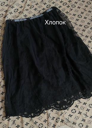 Пильюбник черный подъюбник ажурный - s m