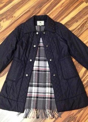 Стегане пальто "burberry" темно-сірого-чорного кольору з болоння