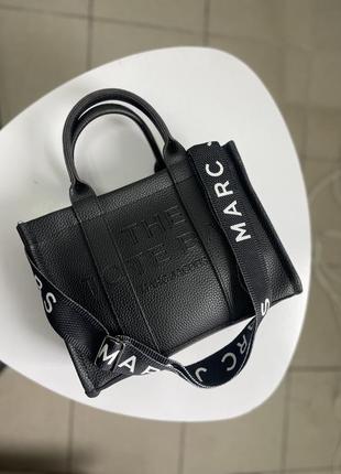 Сумка. женская черная, шоппер, тоут, tote bag, текстильный ремешок5 фото