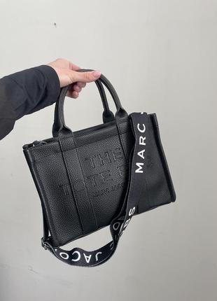 Сумка. женская черная, шоппер, тоут, tote bag, текстильный ремешок3 фото
