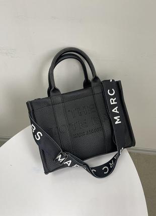 Сумка. женская черная, шоппер, тоут, tote bag, текстильный ремешок4 фото