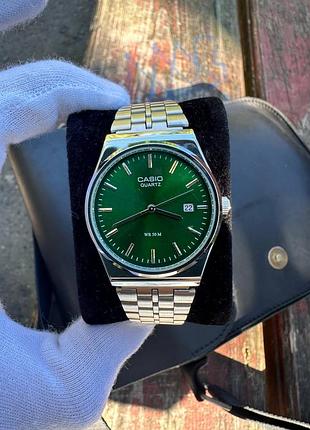 Часы casio mtp-vc01 silver/green